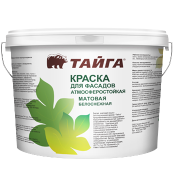 картинка Краска для фасадов белая "Тайга ВД-АК-1001" магазин Тендент являющийся официальным дистрибьютором в России картинка Краска для фасадов белая "Тайга ВД-АК-1001" от магазина Тендент