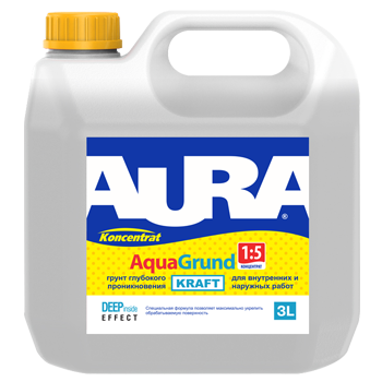 картинка Грунт глубокого проникновения для внутренних и наружных работ, концентрат 1:5 "Aura Aqua Grund Kraft" магазин Тендент являющийся официальным дистрибьютором в России картинка Грунт глубокого проникновения для внутренних и наружных работ, концентрат 1:5 "Aura Aqua Grund Kraft" от магазина Тендент