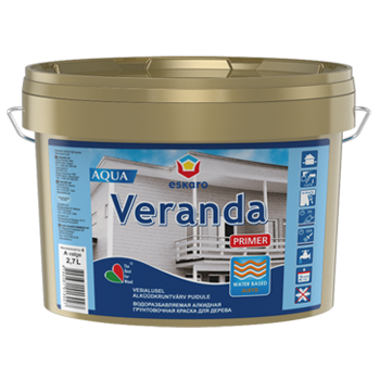 картинка Грунтовочная краска для древесины на основе водоразбавимого алкида "Eskaro Veranda Primer Aqua" магазин Тендент являющийся официальным дистрибьютором в России картинка Грунтовочная краска для древесины на основе водоразбавимого алкида "Eskaro Veranda Primer Aqua" от магазина Тендент