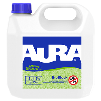 картинка Антиплесневый грунт глубокого проникновения 3 в 1, готовый к применению "Aura BioBlock" от магазина Тендент