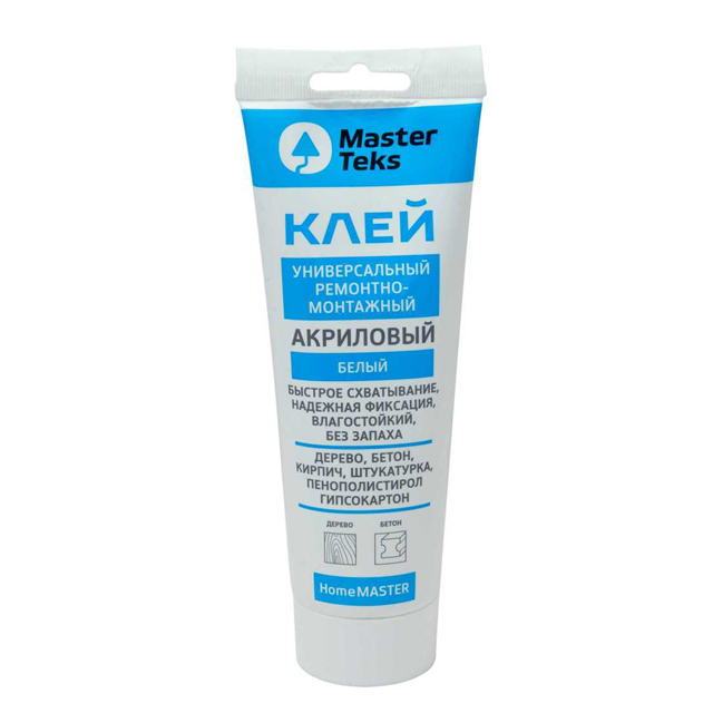 картинка MasterTeks HomeMaster Клей акриловый ремонтно-монтажный, 0,4 кг, белый (туба) от магазина Тендент