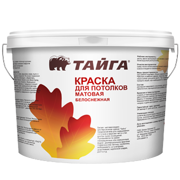 картинка Краска для потолков белая матовая "Тайга ЖС-2040" магазин Тендент являющийся официальным дистрибьютором в России картинка Краска для потолков белая матовая "Тайга ЖС-2040" от магазина Тендент