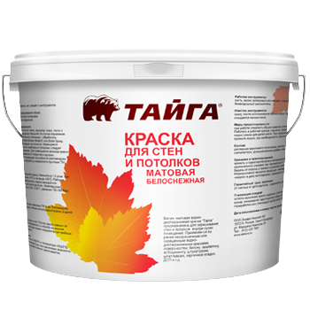 картинка Краска для стен и потолков белая матовая "Тайга ВД-АК-2110" от магазина Тендент