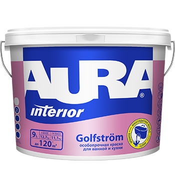 картинка Особопрочная краска для ванной и кухни "AURA GOLFSTROM" магазин Тендент являющийся официальным дистрибьютором в России картинка Особопрочная краска для ванной и кухни "AURA GOLFSTROM" от магазина Тендент
