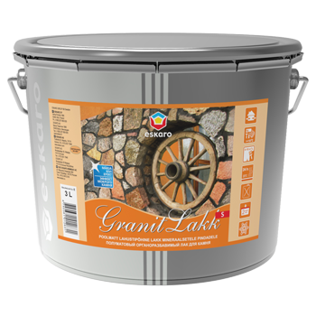 картинка Полуматовый органоразбавимый лак для камня "Eskaro Granit Lakk S" магазин Тендент являющийся официальным дистрибьютором в России картинка Полуматовый органоразбавимый лак для камня "Eskaro Granit Lakk S" от магазина Тендент