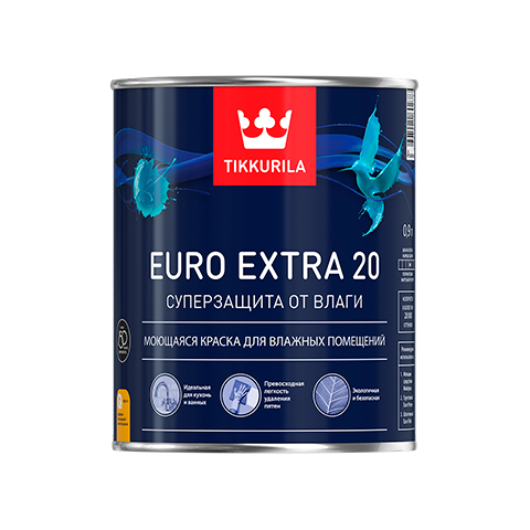 картинка Краска для влажных помещений EURO EXTRA 20 полуматовая от магазина Тендент
