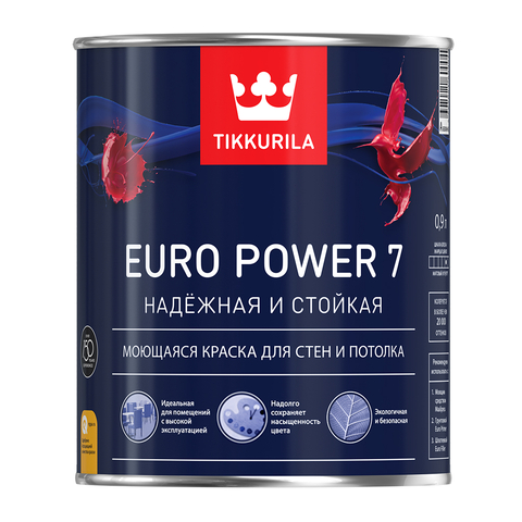 картинка Краска интер. стойкая к мытью EURO POWER 7 матовая от магазина Тендент