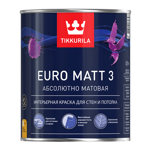 картинка Краска интерьерная EURO MATT 3 глубоко матовая от магазина Тендент
